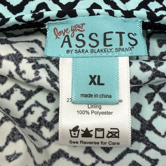 Assets By Spanx Teal Tankini Halter Top Size XL Beach Pool Summer Geometric - Picture 5 of 6